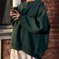 Oversized Solid Color Round Neck Sweatshirt