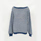 Women's Loose-Fit Off-Shoulder Striped Knit Sweater