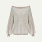 Women's Loose-Fit Off-Shoulder Striped Knit Sweater