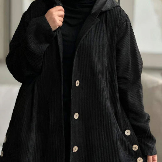 🎁New product 50% off 💖🍃Casual solid colored jacket with thickened hood and buttons