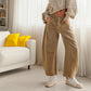 Women's Loose Wide-Leg Mid-Rise Pants
