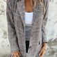 🍂Fall Lapel Collar Slim Button Plaid Small Suit For Women ✈️BUY 1 FOR FREE SHIPPING✈️