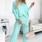 🍁Autumn New Releases🍁Women's Solid Color Drop Shoulder Pullover and Loose Pants Set