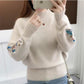 🔥Thick cashmere knit sweater with floral embroidery