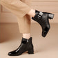 Women's High-Gloss Ankle Boots