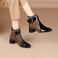 Women's High-Gloss Ankle Boots