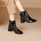 Women's High-Gloss Ankle Boots