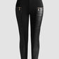 🏆FAUX LEATHER PANTS WITH CONTRASTING TRIM AND ZIP
