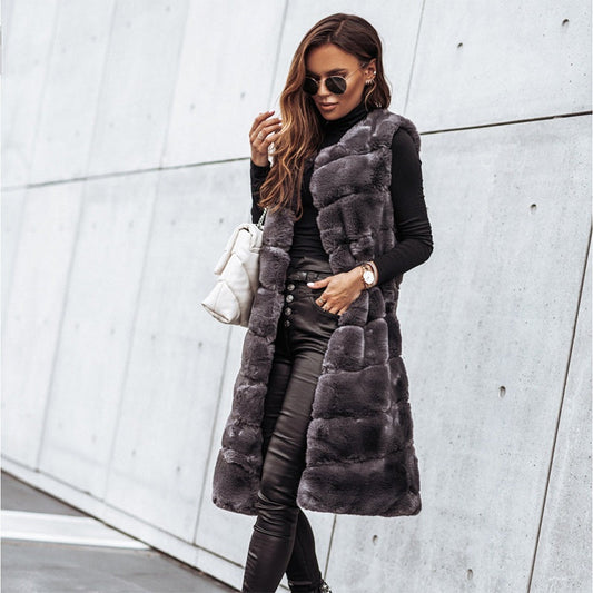 🥰Hot SALE 49% OFF🥰Women's Winter Warm Faux Fur Long Vest