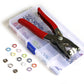 ♻️ 2026 Eco Pick |🔨 Snap Fastener Pliers Kit – No Hammer Needed, 5‑Claw Design Anti‑Fall, Eco‑Friendly Copper – Perfect for DIY Baby Clothes, Curtains, Hats (9.5mm, 100/200 Sets)🌈【Flash –50%】