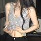 🔥2025 HOT SALE🔥 Women's V-Neck Sequin Sleeveless Tank Top