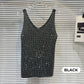 🔥2025 HOT SALE🔥 Women's V-Neck Sequin Sleeveless Tank Top