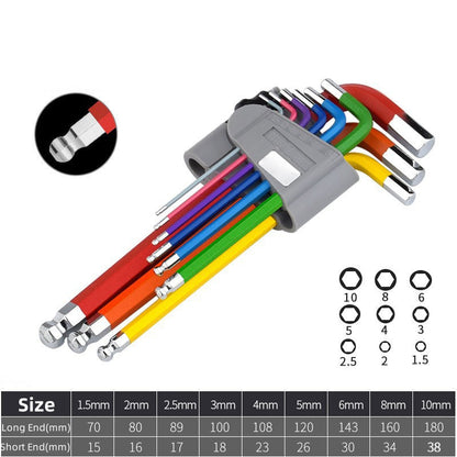 9-Piece Ball End Allen Key Set 🔧✨ – S2 Alloy, Long Arm, Portable Organiser