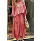🍂Early Fall Specials 59% OFF💕Women's Casual Round Neck Top and Loose Half-body Skirt Two-piece Set