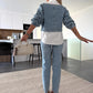 💖Limited Sale 50% OFF💖Women's Fashion Long Sleeve Denim Top & Pants Two Piece Set