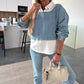 💖Limited Sale 50% OFF💖Women's Fashion Long Sleeve Denim Top & Pants Two Piece Set