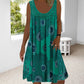 Women Summer O-Neck Sleeveless Print Dress