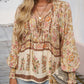🌸Spring Specials 50% OFF💐 Women's Fashion Printed v-Neck Long Sleeve Shirt