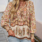 🌸Spring Specials 50% OFF💐 Women's Fashion Printed v-Neck Long Sleeve Shirt