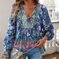 🌸Spring Specials 50% OFF💐 Women's Fashion Printed v-Neck Long Sleeve Shirt