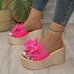 🌞2025 Summer New Arrivals🌸Women's Bow Thick Sole Wedge Slippers