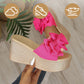 🌞2025 Summer New Arrivals🌸Women's Bow Thick Sole Wedge Slippers