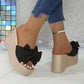 🌞2025 Summer New Arrivals🌸Women's Bow Thick Sole Wedge Slippers