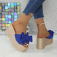 🌞2025 Summer New Arrivals🌸Women's Bow Thick Sole Wedge Slippers