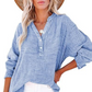 🔥Hot Sale 49% OFF💝✨Women’s Casual Gauze Button Neck Long Sleeve Blouse