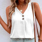 🌷V-neck studded button-down sleeveless shirt