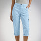 🔥Summer New Products❤️Multi-Pocket Elastic Waist Solid Color Casual Cargo Capri Pants