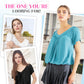 Women's Ruched V-Neck Short-Sleeve Top