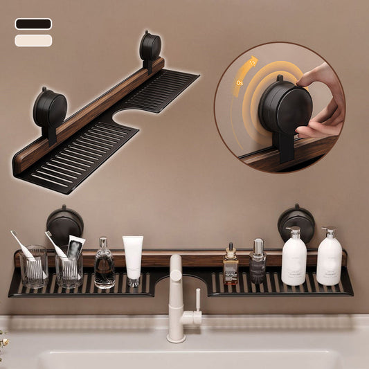 ⏳Time-limited Special⏰Walnut Suction Cup Bathroom Shelf