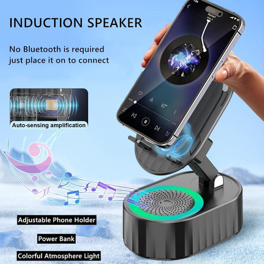 🔥HOT SALE 💥5-in-1 Wireless Induction Bluetooth Speaker Phone Stand