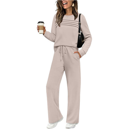💜 LAST DAY PROMOTION - 50%OFF 💜 Women's Crew Neck Top & Drawstring Pants Set