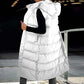 ❄️HOT SALE 50% OFF🍂Women's Long Puffer Vest with Quilted Hood & Button Down Closure
