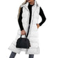 ❄️HOT SALE 50% OFF🍂Women's Long Puffer Vest with Quilted Hood & Button Down Closure