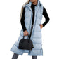 ❄️HOT SALE 50% OFF🍂Women's Long Puffer Vest with Quilted Hood & Button Down Closure
