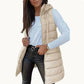 ⏰50% OFF🔥Long puffer vest for women 👗 | Solid color | Sleeveless | With hood | Winter clothing 💕