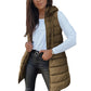 ⏰50% OFF🔥Long puffer vest for women 👗 | Solid color | Sleeveless | With hood | Winter clothing 💕