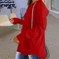 Solid-color Drawstring Hooded Long-sleeve Sweatshirt