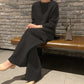 Women's Simple Vintage Split Hem Knit Set
