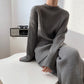 Women's Simple Vintage Split Hem Knit Set