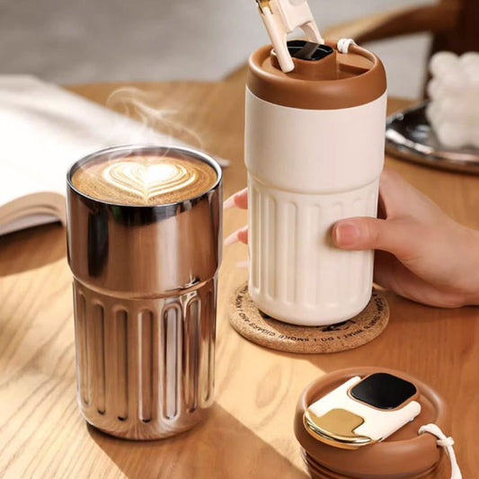 Coffee Thermos Cup with Temperature Display