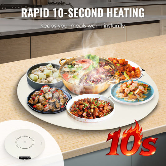 Foldable Silicone Food Warming Tray: 10-Second Fast Heating