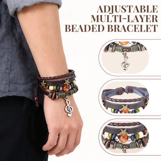 Artistic Adjustable Multi-Layer Beaded Bracelet