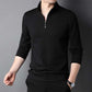 Men's Solid Half Zip Long-Sleeve Tops