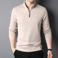 Men's Solid Half Zip Long-Sleeve Tops