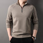 Men's Solid Half Zip Long-Sleeve Tops
