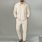 Men’s Stylish Lapel Jacket & Jogger Pants 2-Piece Set